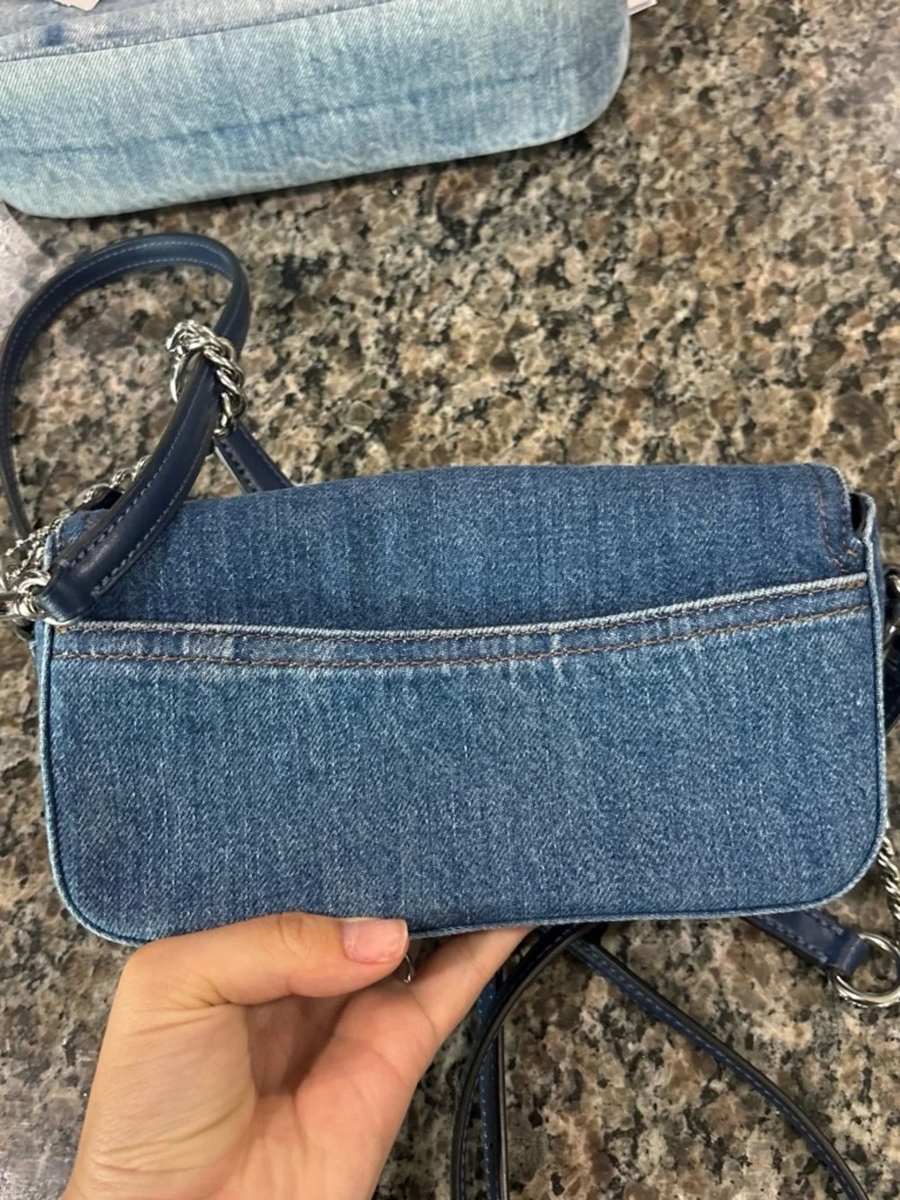 Coach Blue Denim Crossbody with Leather Strap